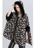 Soft Leopard Print Cape W/ Fur Detailing